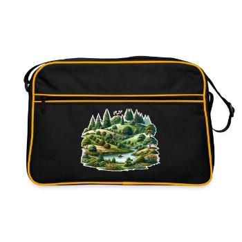 Paysage - Illustration - Sac Retro - noir/or - Devant