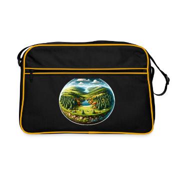 Paysage - Illustration - Sac Retro - noir/or - Devant