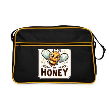 Oh miel - Abeilles Illustration - Sac Retro - noir/or - Devant