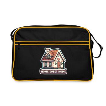 Home Sweet Home - House Illustration - Retro Bag - black/gold - Front
