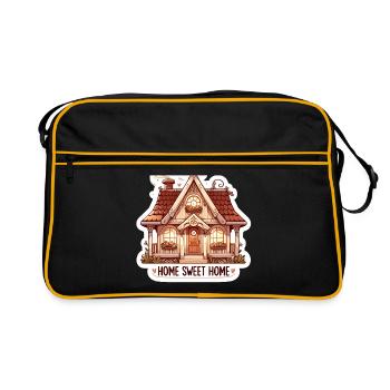 Home Sweet Home - House Illustration - Retro Bag - black/gold - Front