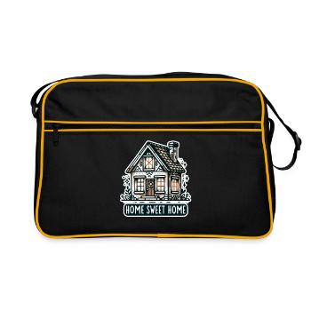 Home Sweet Home - House Illustration - Retro Bag - black/gold - Front