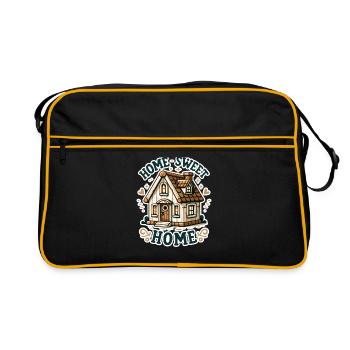 Home Sweet Home - House Illustration - Retro Bag - black/gold - Front