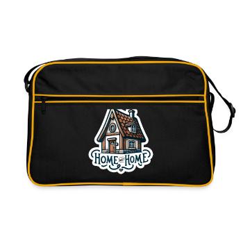 Home Sweet Home - House Illustration - Retro Bag - black/gold - Front