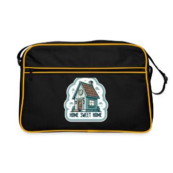 Home Sweet Home - House Illustration - Retro Bag - black/gold - Front