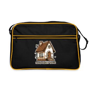 Home Sweet Home - House Illustration - Retro Bag - black/gold - Front