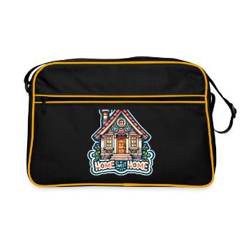 Home Sweet Home - House Illustration - Retro Bag - black/gold - Front