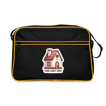 Home Sweet Home - House Illustration - Retro Bag - black/gold - Front