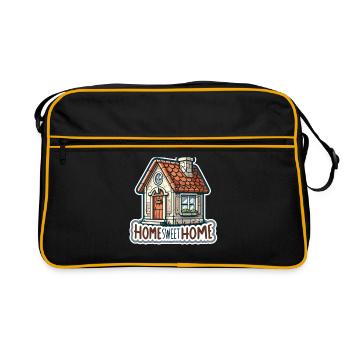 Home Sweet Home - House Illustration - Retro Bag - black/gold - Front