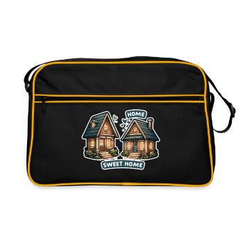 Home Sweet Home - House Illustration - Retro Bag - black/gold - Front