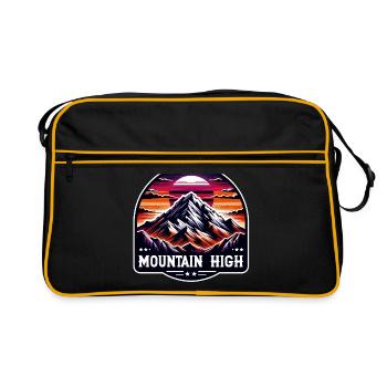 Mountain High - Berg Illustration - Retro Bag - black/gold - Front
