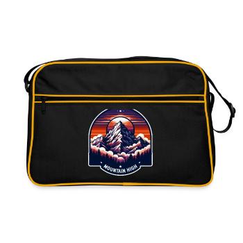 Mountain High - Berg Illustration - Retro Bag - black/gold - Front