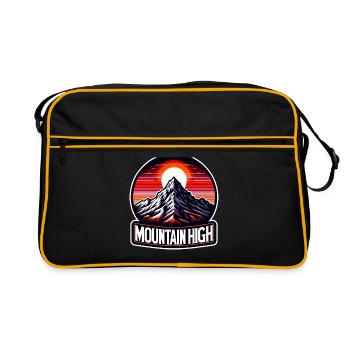 Mountain High - Berg Illustration - Retro Bag - black/gold - Front
