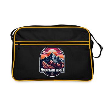 Mountain High - Berg Illustration - Retro Bag - black/gold - Front