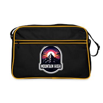 Mountain High - Berg Illustration - Retro Bag - black/gold - Front