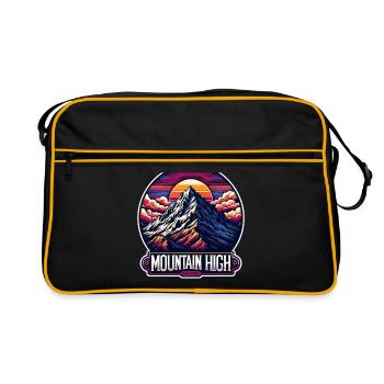 Mountain High - Berg Illustration - Retro Bag - black/gold - Front
