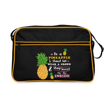être un ananas se tenir grand porter une couronne rester doux - Sac Retro - noir/or - Devant