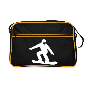 Silhouette de snowboarder Vacances d’hiver Sports d’hiver - Sac Retro - noir/or - Devant