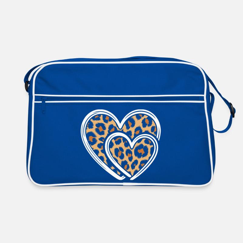 Herz mit Leopardmuster Retro Tasche