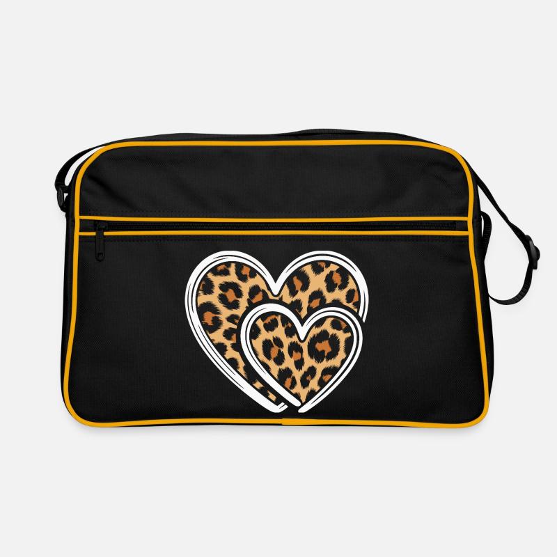 Coeur avec imprimé léopard Sac Retro