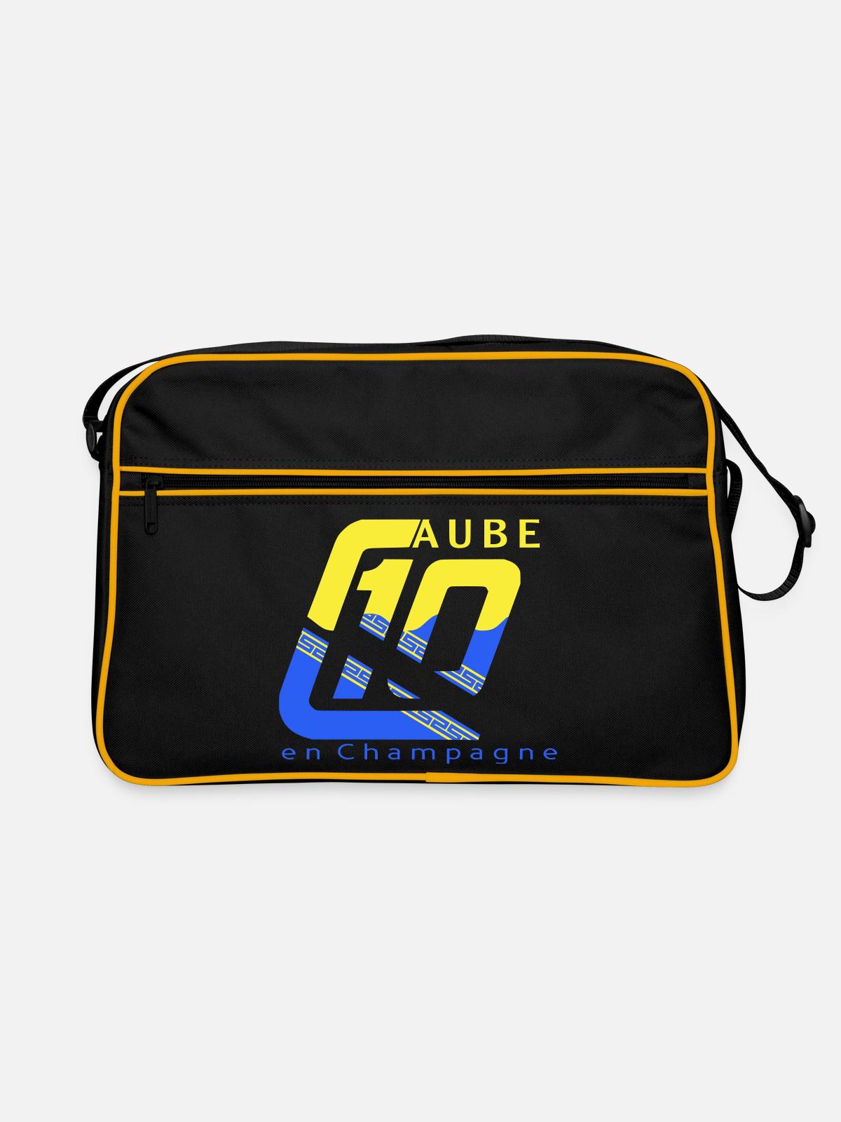 Logo 10 Aube - Sac Retro - noir/or - Devant