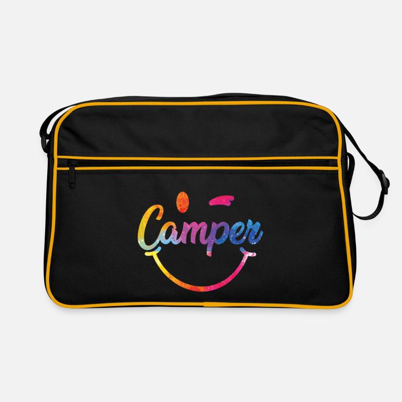 Bunter Camper Smiley Logo Retro Tasche