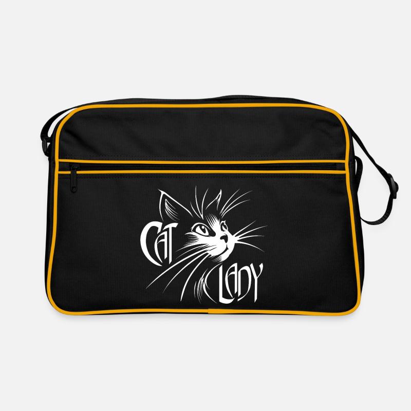 Cat Lady Katze Katzen Retro Tasche