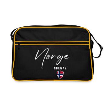Norwegian pride, Norwegian heritage - Retro Bag - black/gold - Front