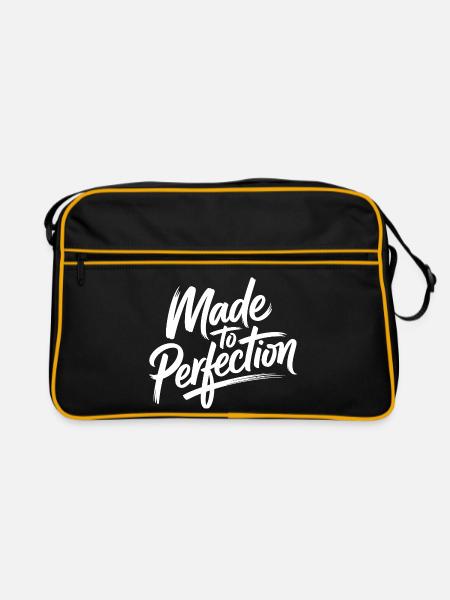 Made To Perfection Zur Perfektion Gereift Perfekt - Retro Tasche - Schwarz/Gold - Vorne