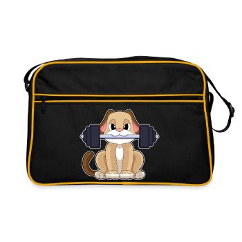 Bodybuilder canin Bodybuilder Barbell Bodybuilding - Sac Retro - noir/or - Devant