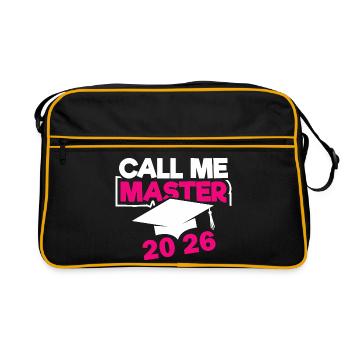 Master 2026 Abschluss Promotion Sponsion - Retro Tasche - Schwarz/Gold - Vorne