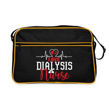 Love Dialysis Nurse Heartbeat - Retro Bag - black/gold - Front