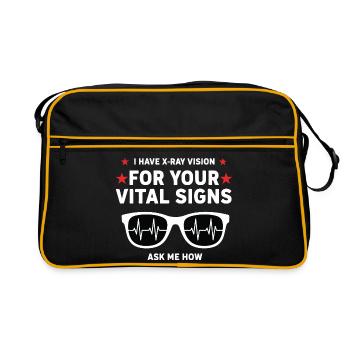 Humor Radiologist Vision X-Ray Vital Signs - Retro Bag - black/gold - Front