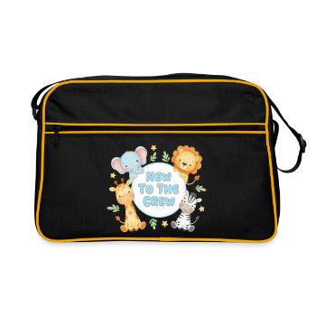 Bébés nouveau-nés animaux de safari nouveaux dans l’équipage - Sac Retro - noir/or - Devant