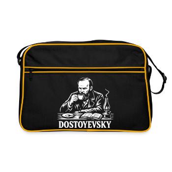 Dostoyevsky drinking Coffee Portrait - Retro Bag - black/gold - Front
