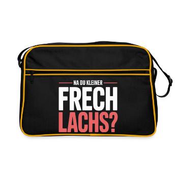 Na Du Kleiner Frechlachs Gamer Lachs Meme Zocker - Retro Tasche - Schwarz/Gold - Vorne
