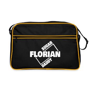 Gift for Florian - Retro Bag - black/gold - Front