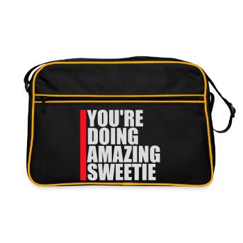 Tu fais un travail incroyable ma chérie, drôle, encourageant. - Sac Retro - noir/or - Devant