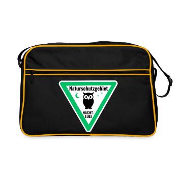 Naturschutzgebiet Nachteule - Retro Tasche - Schwarz/Gold - Vorne