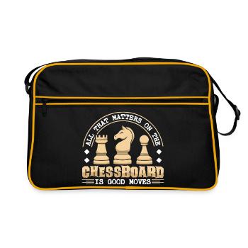 Chess Chess Player Chessboard - Retro Bag - black/gold - Front