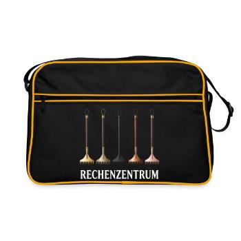 Rechenzentrum IT EDV Nerd Computer Shirt Geschenk - Retro Tasche - Schwarz/Gold - Vorne