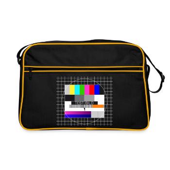 Fernseh-Testbild Big Bang Mac Display Screenshot - Retro Tasche - Schwarz/Gold - Vorne