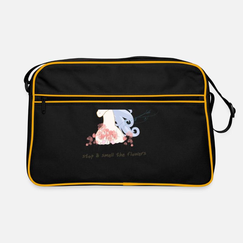 Einhorn liebt Blumen Retro Tasche