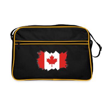 Drapeau du Canada Feuille d'érable Feuille d'érable Canada - Sac Retro - noir/or - Devant