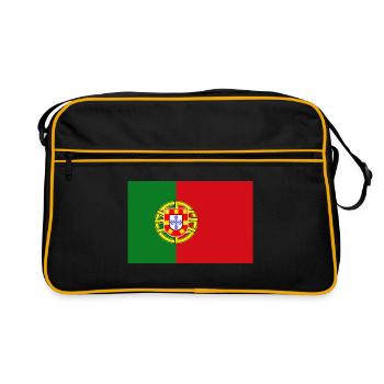 Drapeau Portugal Faro Lisbonne drapeau portugais - Sac Retro - noir/or - Devant