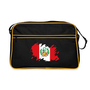 Peru Flag South America Cusco Peruvian Flag - Retro Bag - black/gold - Front