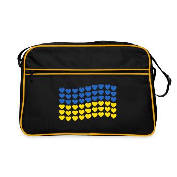 Drapeau ukrainien coeur drapeau ukrainien Kiev - Sac Retro - noir/or - Devant