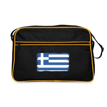 Greece Flag Hellas Athens Crete Kos GR - Retro Bag - black/gold - Front