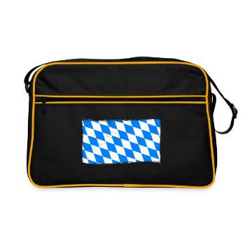 Bayern Flagge Used Look Bayerische Fahne Vintage - Sac Retro - noir/or - Devant