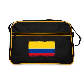 Colombia Flag Vintage Colombian Flag - Retro Bag - black/gold - Front